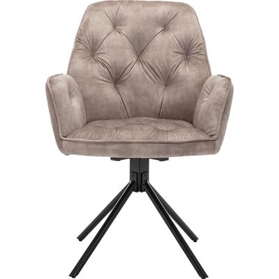 Esszimmerstuhl BYLIVING "Sarina", beige (beige, schwarz), B:64cm H:89cm T:63cm, Stühle, 2er-Set, hochwertiger Vintage-Sa