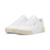 Sneaker PUMA "Carina 2.0 Sneakers Damen", Gr. 38, weiß (weiß gold alpine snow), Obermaterial: Textil, Synthetik, Kuhleder; Futter: Textil; Innensohle: Textil; Laufsohle: Gummi, Schuhe