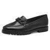 Slipper TAMARIS, Damen, Gr. 37, schwarz, Glattleder, unifarben, klassisch, Schuhe, Loafer, Halbschuh, Schlupfschuh mit eleganter Zierkette