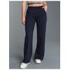 Jerseyhose TRIGEMA "TRIGEMA Jogginghose mit weitem Bein", Damen, Gr. XL, US-Größen, blau (navy), 70% Baumwolle, 30% Polyester, casual, Hosen