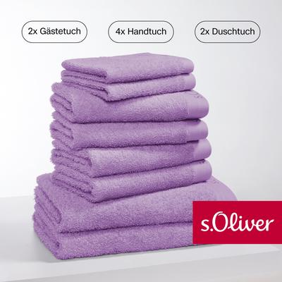 Handtuch Set S.OLIVER "s. Oliver, besonders weich und saugfähig", lila, 8 St., Walkfrottier, Walkfrottier, Baumwolle, Ha