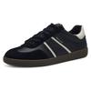 Plateausneaker TAMARIS, Damen, Gr. 39, schwarz (schwarz, kombiniert), Leder, Lederimitat, unifarben mit Farbeinsatz, sportlich, Schuhe, Freizeitschuh, Halbschuh, Schnürschuh mit gepolstertem Schaftrand
