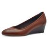 Pumps TAMARIS, Damen, Gr. 42 (8), braun, Leder, unifarben, elegant, Schuhe, Keilabsatz, Halbschuh, Schlupfschuh mit komfortablem Elastikeinfass
