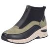 Sneaker RIEKER, Damen, Gr. 41, bunt (schwarz, khaki), Lederimitat, Textil, sportlich, Schuhe Sneaker, Freizeitschuh, High Top Sneaker, Stiefelette mit modischer Laufsohle