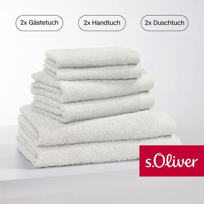 Handtuch Set S.OLIVER "s. Oliver, besonders weich und saugfähig", beige (ecru), 6 St., Walkfrottier, Walkfrottier, Baumw