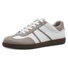 Plateausneaker TAMARIS, Damen, Gr. 38, weiß (sanftes weiß kombi), Leder, Lederimitat, unifarben mit Farbeinsatz, sportlich, Schuhe, Freizeitschuh, Halbschuh, Schnürschuh mit gepolstertem Schaftrand