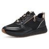 Keilsneaker TAMARIS, Damen, Gr. 41, schwarz (schwarz kombiniert), Lederimitat, Textil, sportlich, Schuhe Sneaker, Freizeitschuh, Halbschuh, Schnürschuh, trendige Metallic-Details