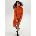 Strickkleid ANISTON CASUAL, Damen, Gr. 40, N-Gr, orange (rost), Grobstrick, Obermaterial: 100% Polyacryl, unifarben, casual, oversize kniefrei, Langarm Rippstrickbündchen, Kleider, mit extravagantem Zopfmuster