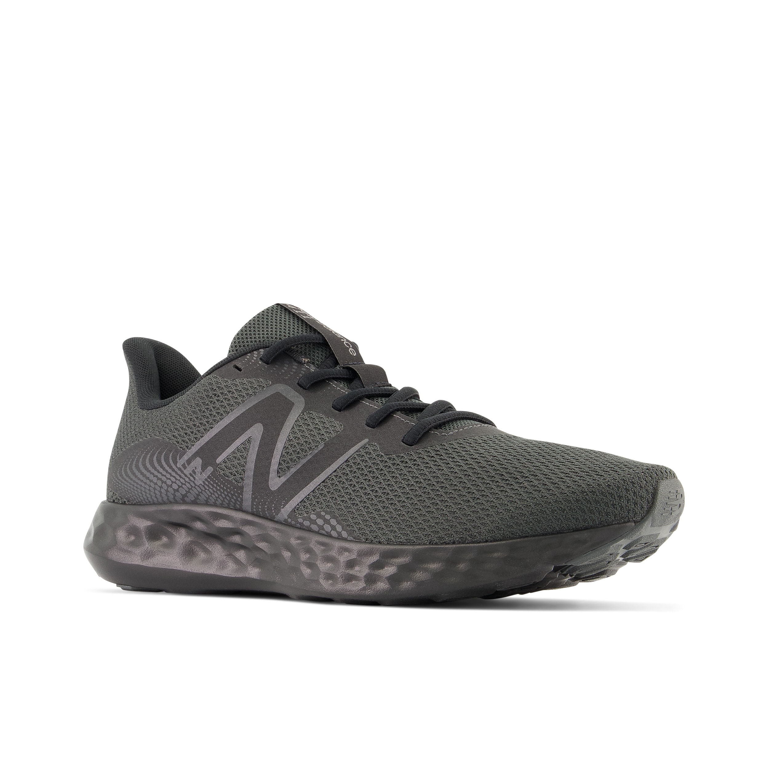 Laufschuh NEW BALANCE "411", Damen, Gr. 43, schwarz (schwarz, schwarz), Textil, Schuhe Laufschuh