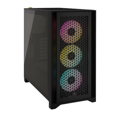 CORSAIR PC-Gehäuse "iCUE 4000D RGB Airflow Tempered Glass Mid-Tower, Black", schwarz, B:23cm H:46,6cm T:45,3cm, Computergehäuse Image