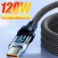 Display digitale a LED da 120W ricarica rapida cavi di tipo C per cellulare linea dati USB C per cavo di ricarica rapida Android Samsung Xiaomi