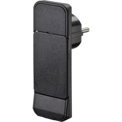 NVB - 104548 Schutzkontakt-Flachstecker Kunststoff mit Aussteckhilfe 230 v Schwarz IP20 Image