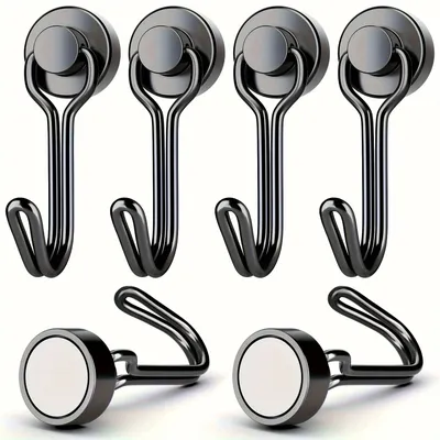 20pcs black Magnetic Hooks Cruis Heavy Duty Neodymium Rare Earth Magnetic Hangers, Extra Strong Magnets with Hook for Hanging, R