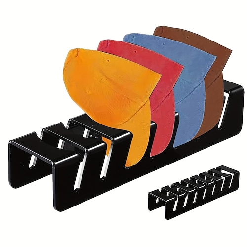 2 stücke acryl baseball kappe halter große kapazität hut rack organizer klar schwarzer stabiler Tischständer aus Kunststoff für Mützen - Aufbewahrung von Cowboyhüten im Kleiderladen - Hutzubehör Image