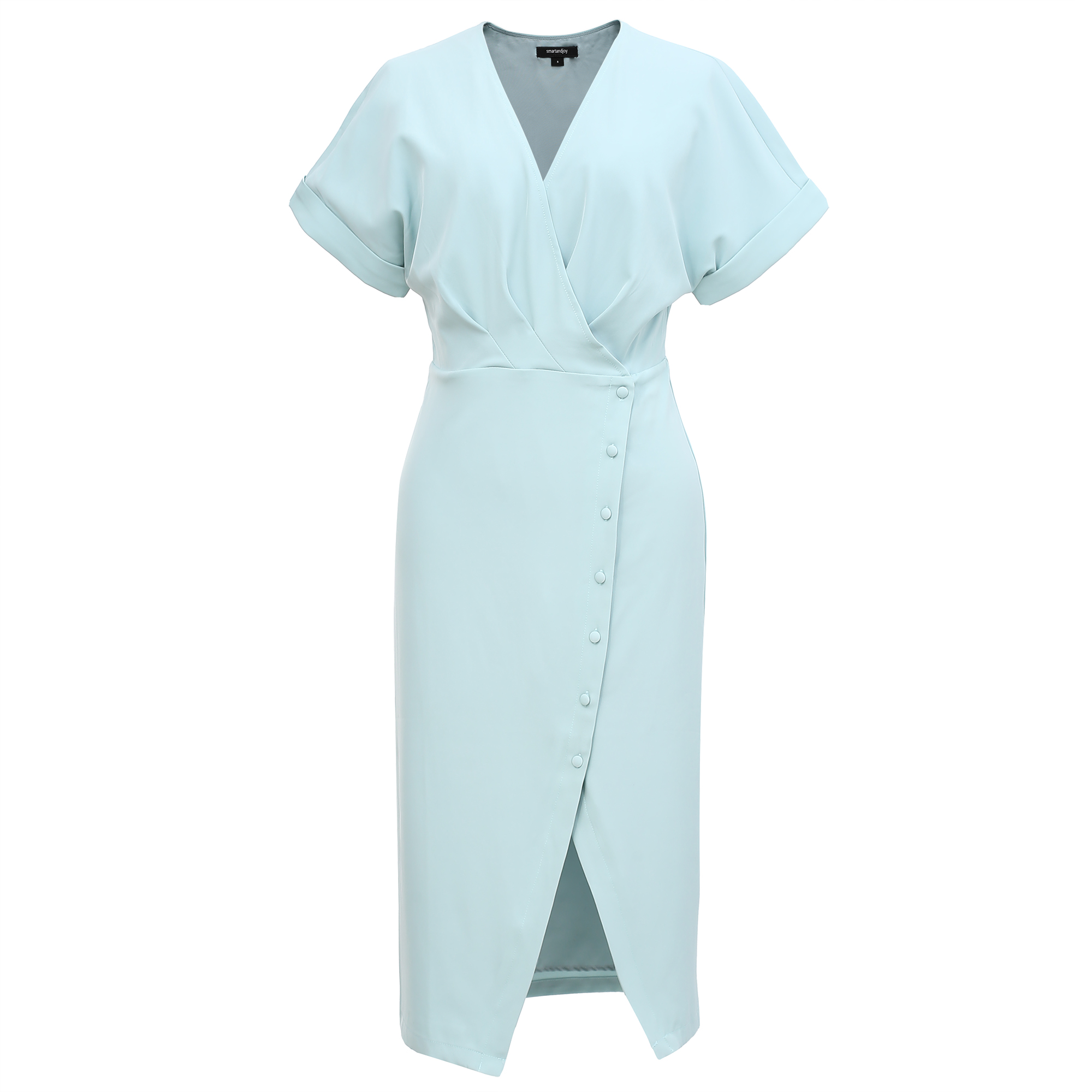 Asymmetrisches Kleid mit seitlichen Knöpfen und Kreuzherzen Image