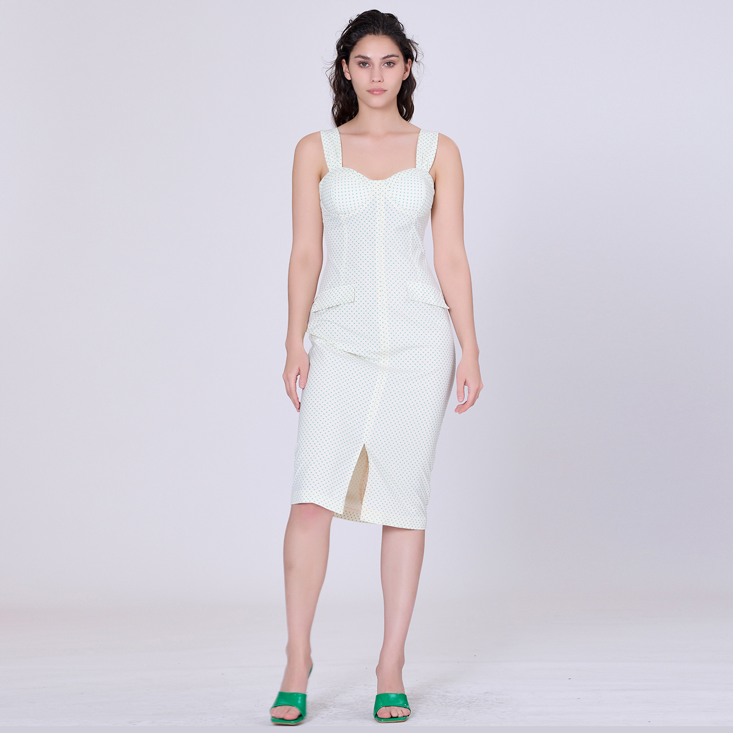 Ärmelloses Etuikleid mit Mini-Punktmuster Image