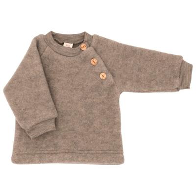Engel - Kinder Raglanpullover mit Holzknöpfen - Wollpullover Gr 98/104 braun Image