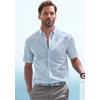 Kurzarmhemd JOHN DEVIN "Regular Fit", Herren, Gr. M (39/40), N-Gr, blau (blau, gestreift), Web, Obermaterial: 100% Baumwolle, gestreift, casual, regular fit, Rundhals, Kurzarm abgesteppte Kante, Hemden, Streifenhemd mit Button-down-Kragen aus reiner...