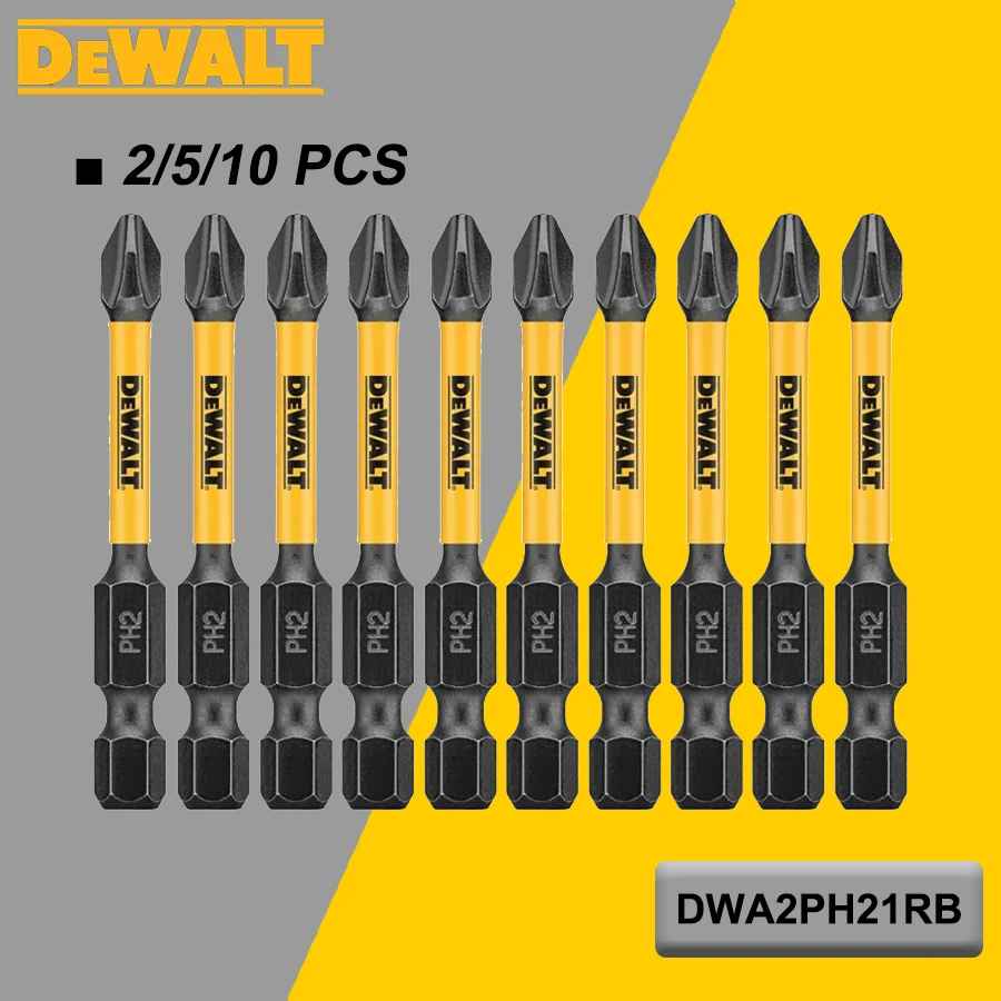 DEWALT 2/5/10PCS PH2 57mm Original Schlagschrauber Bit Hohe Härte Elektrische Schraubendreher Bohrer DWA2PH21RB Image