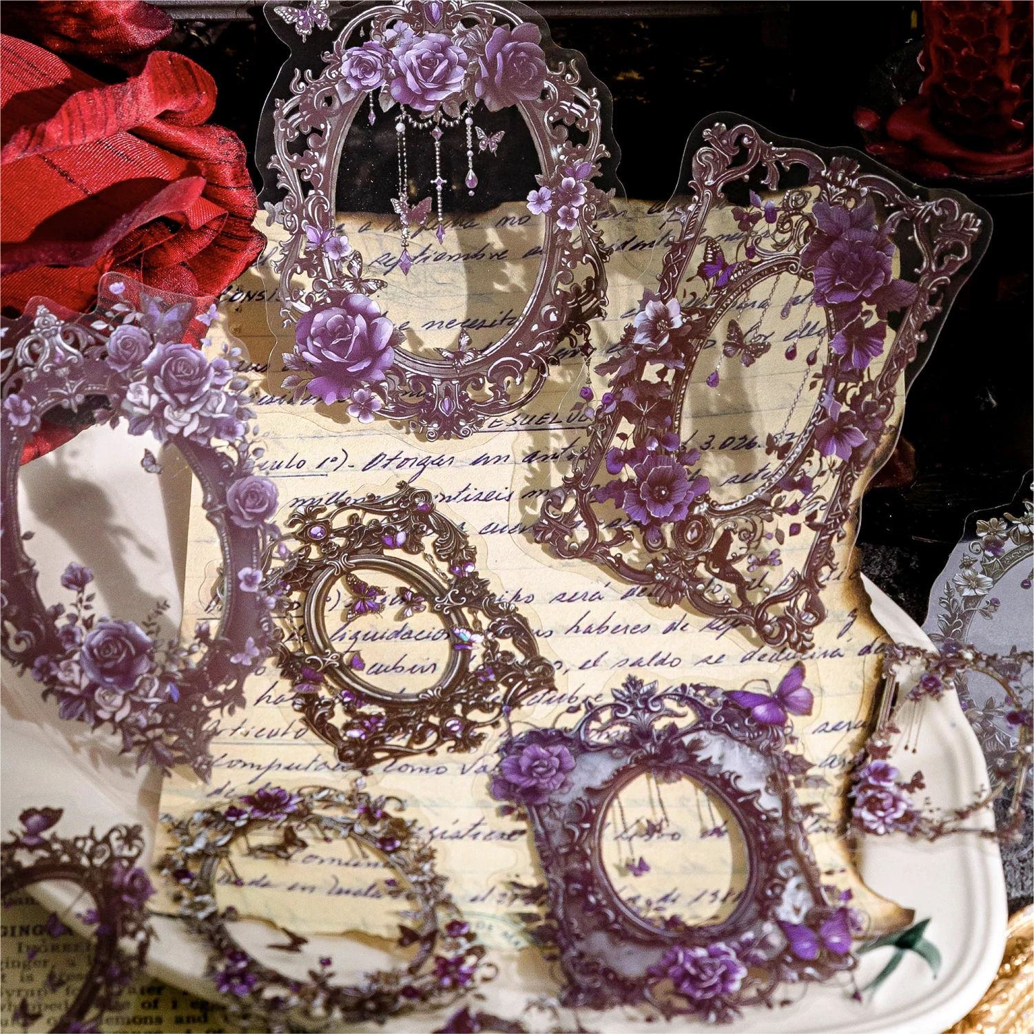 Autocollant cadre découpé Vintage de grande taille, étiquette Scrapbooking, pour Journal indésirable, matériel de Collage, papeterie créative pour planificateur, DIY bricolage, 20 pièces