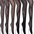 Collant a rete Sexy da donna tessuto Jacquard collant senza cuciture filati reggicalze calze a rete a rete calze di pizzo gotico ragno nero