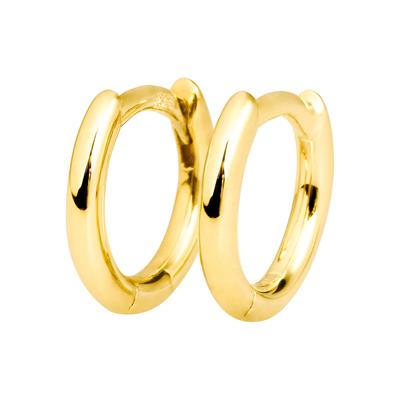 Paar Creolen JOBO, gelb (gelbgold 585), Ohrringe, Damen, Gelbgold 585, 585 Gold 10 mm