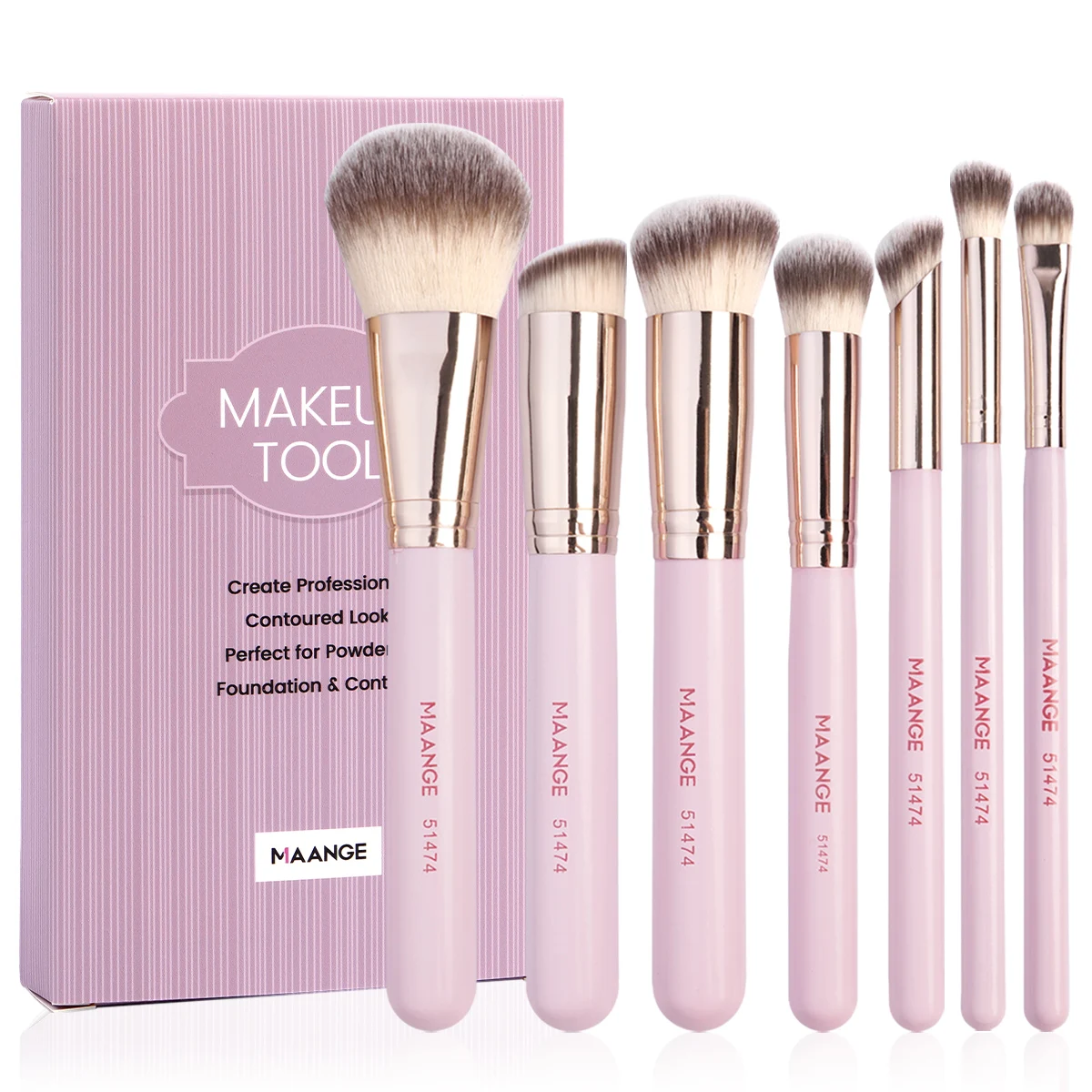 MAANGE 7-teiliges Make-up-Pinsel-Set, Foundation, Concealer, Lidschatten, Make-up-Pinsel für flüssige Creme, weiches, dichtes Kosmetik-Make-up, Beauty-Tool