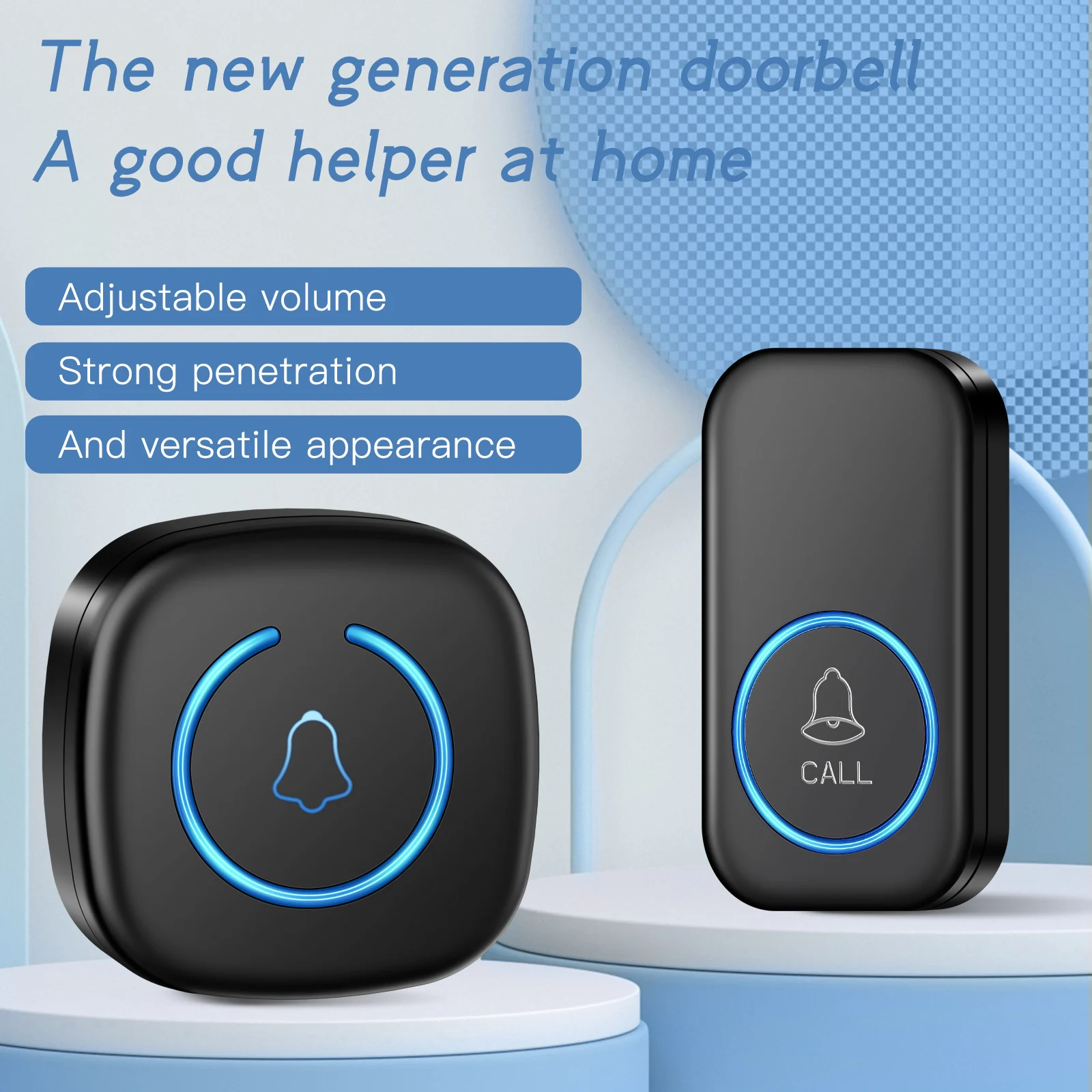 Drahtlose Türklingel Intelligente Willkommens-Türklingel 300 m/984 ft Fernbedienung 60 Songs Melodien Home Smart Türklingel US EU Stecker optional Image