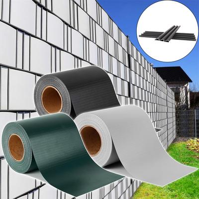 TEMU Froadp Pvc Privacy Screen Strips Including Mounting Clips, Garden Privacy Screen Fence, Double Rod Mat Fence, 450 G/m² Opaque Privacy Screen Strips, Anthracite/grey/green