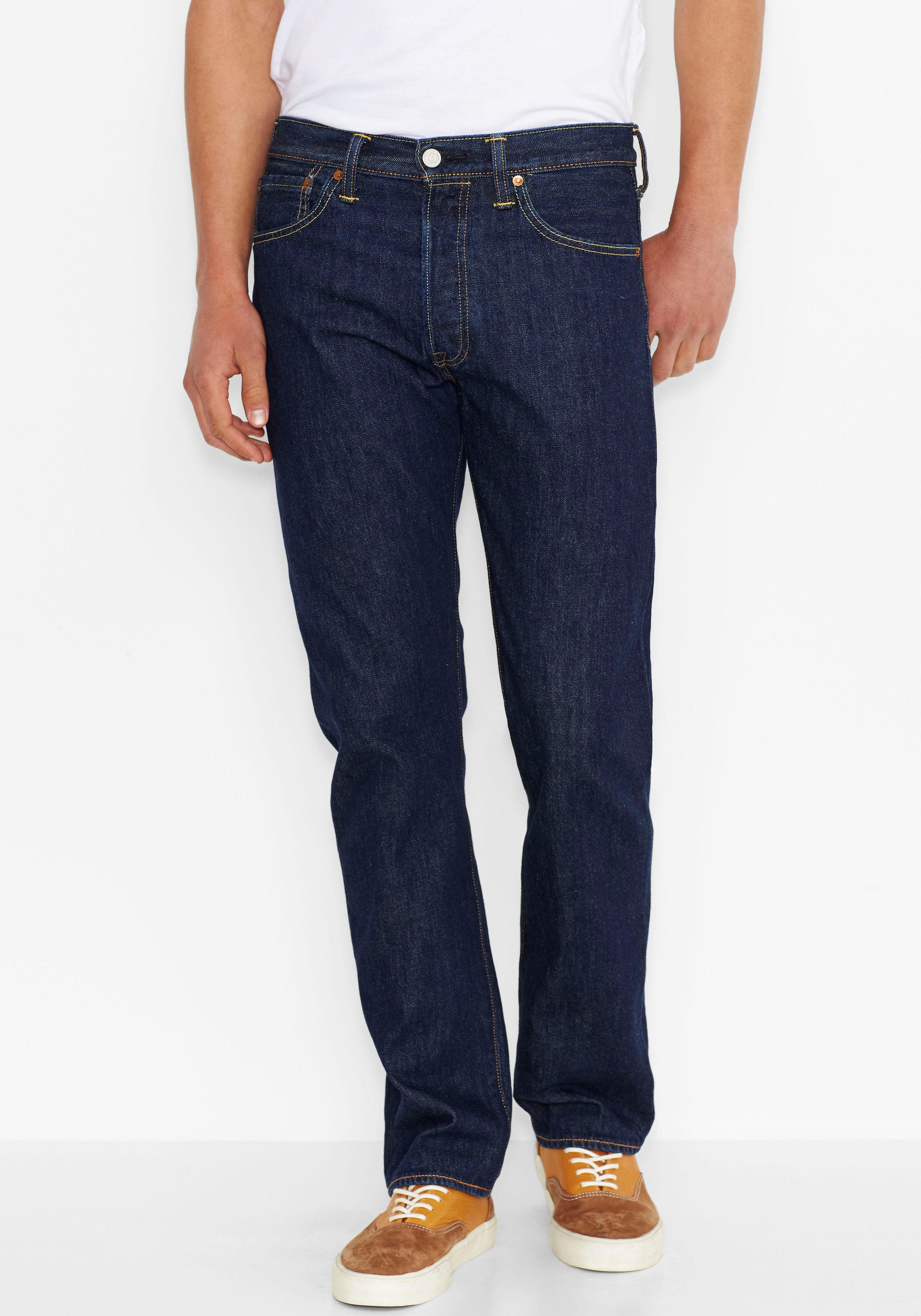 Straight-Jeans LEVI'S "501 LEVI'S ORIGINAL", Herren, Gr. 34, Länge 34, blau (onewash), Denim/Jeans, Obermaterial: 100% Baumwolle, normal lang, Jeans Straight-Jeans, mit Markenlabel, Topseller