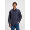 Langarmhemd BOSS ORANGE "Relegant", Herren, Gr. 4XL, N-Gr, blau (navy418), Web, Obermaterial: 100% Baumwolle, unifarben, casual, regular fit, hoch geschlossener Ausschnitt, Langarm eingesetzt 2-Knopf-Manschette mit Knöpfen, Hemden, mit BOSS Stickerei