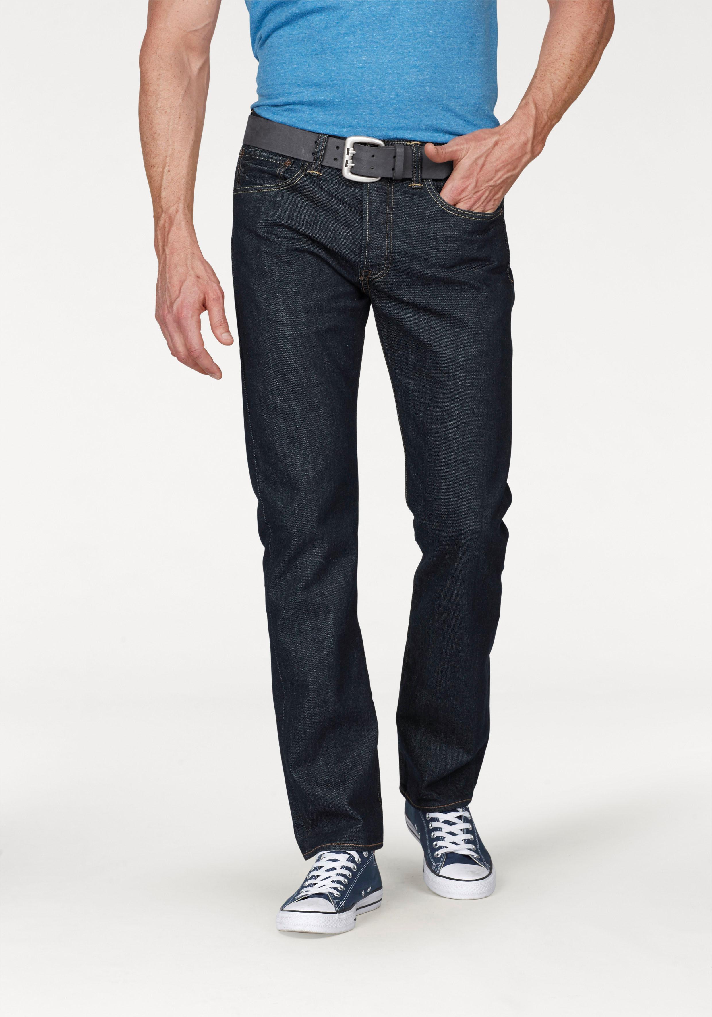 Straight-Jeans LEVI'S "501 LEVI'S ORIGINAL", Herren, Gr. 34, Länge 34, blau (marlon), Denim/Jeans, Obermaterial: 100% Baumwolle, normal lang, Jeans Straight-Jeans, mit Markenlabel, Topseller