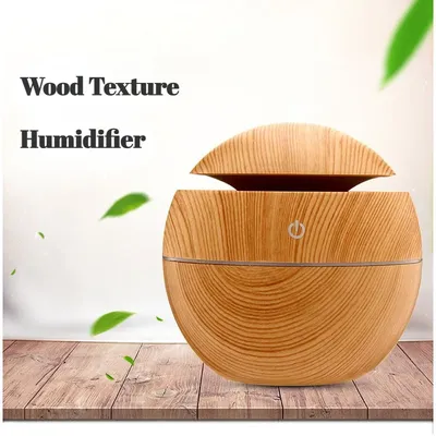 USB Ultrasonic Cool Mist Sprayer Essential Oil Fragrance Mini Home Wood Grain Air Humidifier
