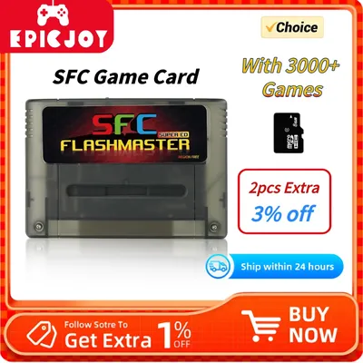Super SFC Game Card 3000 in 1 With 8GB TF Card Game Card For Nintendo SNES SFC Game Console With TF