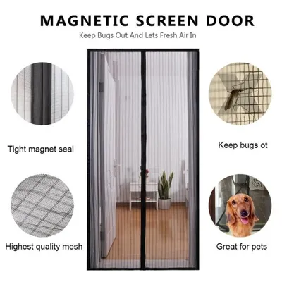 2025 New Magnetic Screen Door Curtain Anti-Mosquito Net Fly Insect Screen Mesh Automatic Closing 5