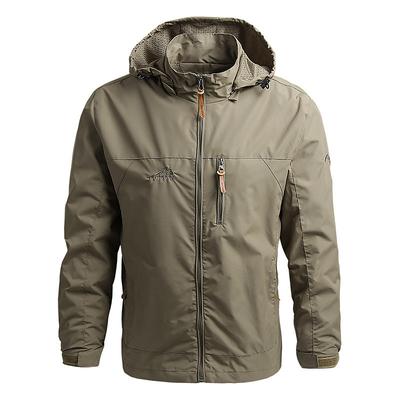 Men's Softshell Jacket Hiking Jacket Outdoor Windproof Water Resistant Hoodie Windbreaker Jacket Camping / Hiking / Caving Traveling Black Army Green Khaki Dark Blue Grey