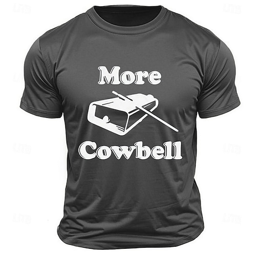 Herren Mehr Cowbell Grafik T-Shirt Kurzarm Lustiges Musik SNL Sketch Meme T-Shirt Image
