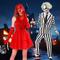 Käfersaft Beetlejuice 2 Ghost Braut Lydia Deitz Cosplay Kostüm Halloween-Gruppenkostüme für Paare Erwachsene Herren Damen Grusel Hochzeitsfeier Halloween Karneval Einfaches Karnevalskostüm