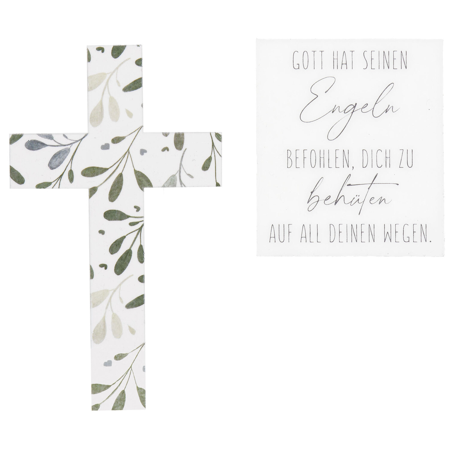Wachsmotive Blätterkreuz mit Spruch