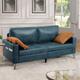 YODOLLA 2 Seater Sofa, Small Sofa with Nubuck Faux Leather, Love Seat for Living Room, Modern Sofa 2 Seater,2m Saddle Blue Office Sofa