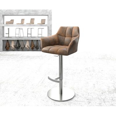 Barstuhl Yulo-Flex Vintage Braun Drehfuß höhenverstellbar Edelstahl Image