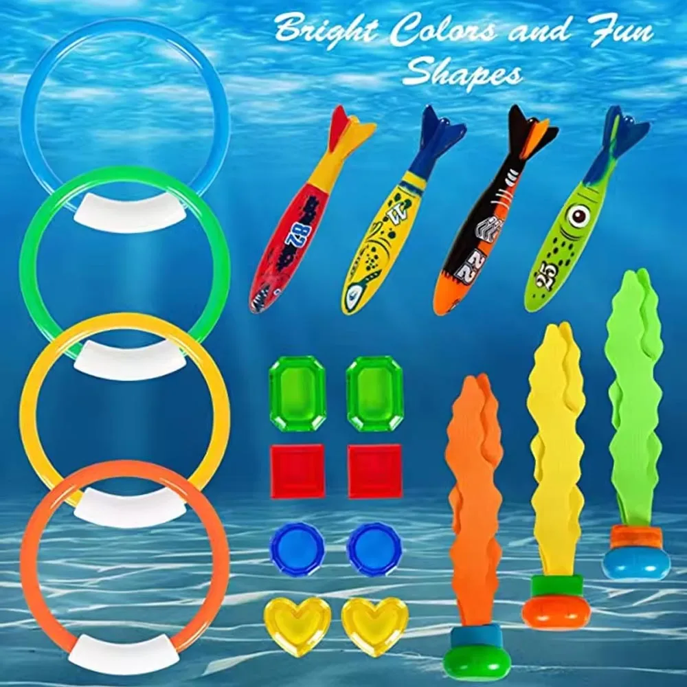 Tauchen Spielzeug Kinder Schwimmbad Schatzsuche Wasser Ring Diamant Atem Verschluss Training Wasser Anzug Unterwasser Spielzeug für Kind Image