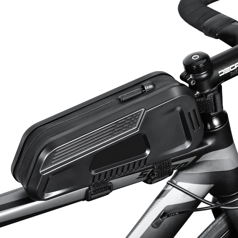 NEWBOLER Fahrradtasche Regendicht Radfahren Top Vorderrohr Rahmentasche Große Kapazität MTB Rennrad Fahrradtasche Schwarz Fahrradzubehör Image