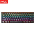 MUCAI MK61 USB Gaming Esports Tastiera meccanica 61 tasti Interruttore rosso Cavo staccabile cablato Retroilluminazione RGB Hot Swap