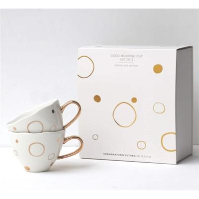 Good Morning Cappuccino/Tea Cup Special Edition Circle Gold S/2 In Gift Pack