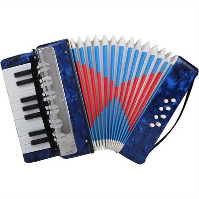 TEMU Piano Accordion 17 Keys 8-bass Hand Accordion Teaching Training Interest Cultivation Musical Instrument For Beginners