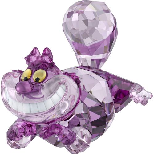 Dekofigur SWAROVSKI ""Kristallfigur Sammelfigur Alice Cheshire Cat Grinsekatze, 5668073"", bunt (pink, lila, weiß, gelb, schwarz), Dekofiguren, B/H: 6,3cm x 5,4cm, Grinsekatze, Swarovski Kristall, Swarovski Kristall, B:6,3cm H:5,4cm