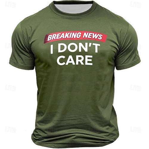 Herren Grafik T-Shirt 'Eilmeldung Ich Interessiere Mich Nicht' Lustiges Sarkastisches Kurzarm-Haltung-Shirt Image
