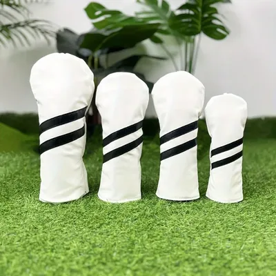 3pcs Waterproof Striped Golf Headcovers - Durable Protection For Your Clubs