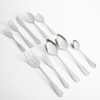 45-Piece Everyday Classic Canberra Flatware Set by BrylaneHome in Stainless Steel